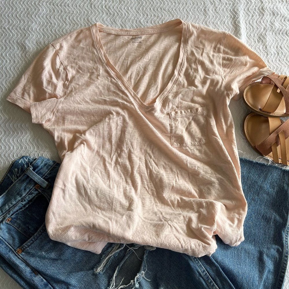 Madewell Whisper Cotton V Neck Pocket T-Shirt